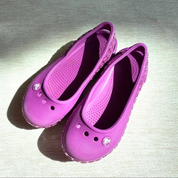 Crocs Genna Flats Grape Crocband Sling Back Sz10 - Picture 1 of 11
